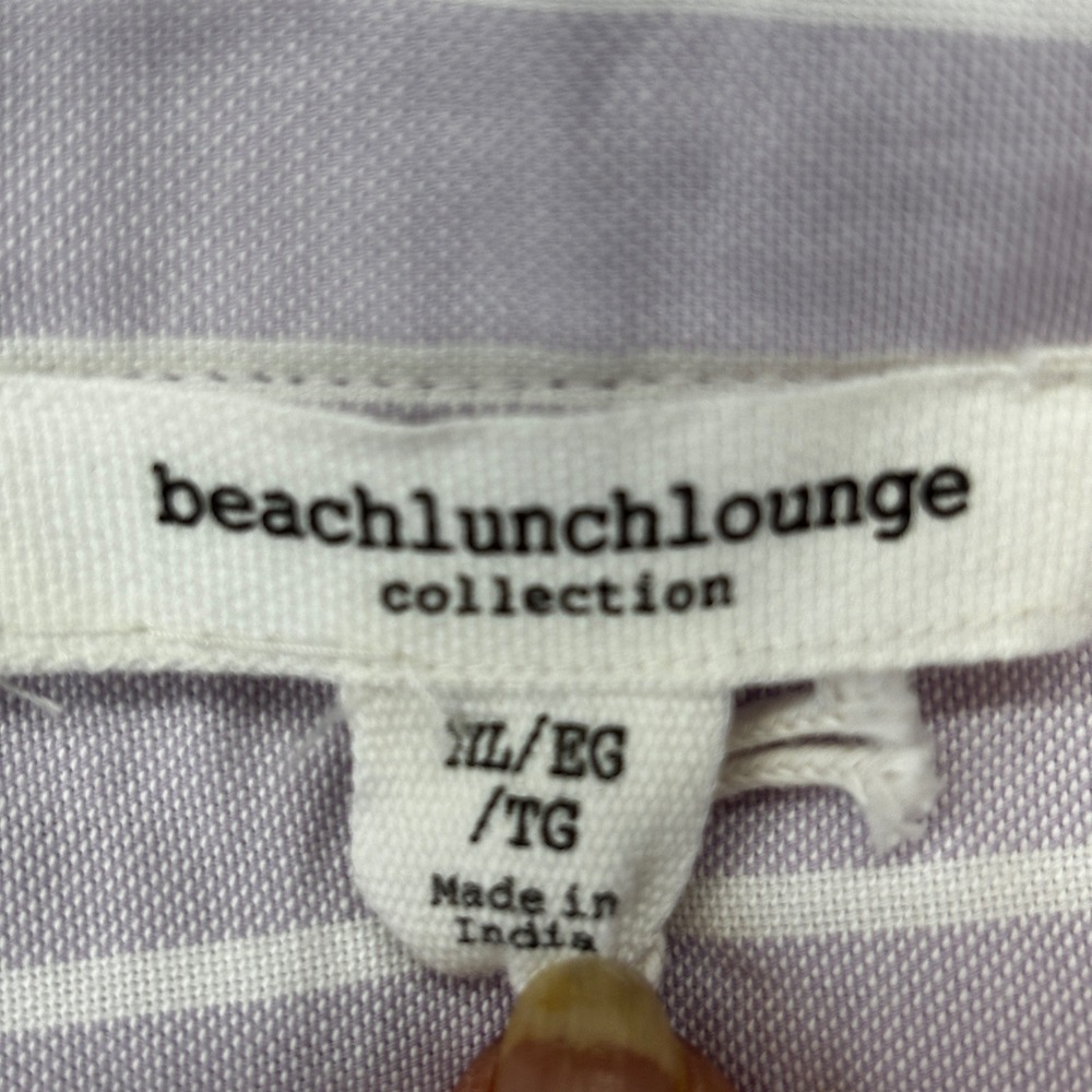 Beachlunchlounge Sydney Shirt Women XL Lilac Breeze‎ Striped Button Down New - Picture 3 of 10